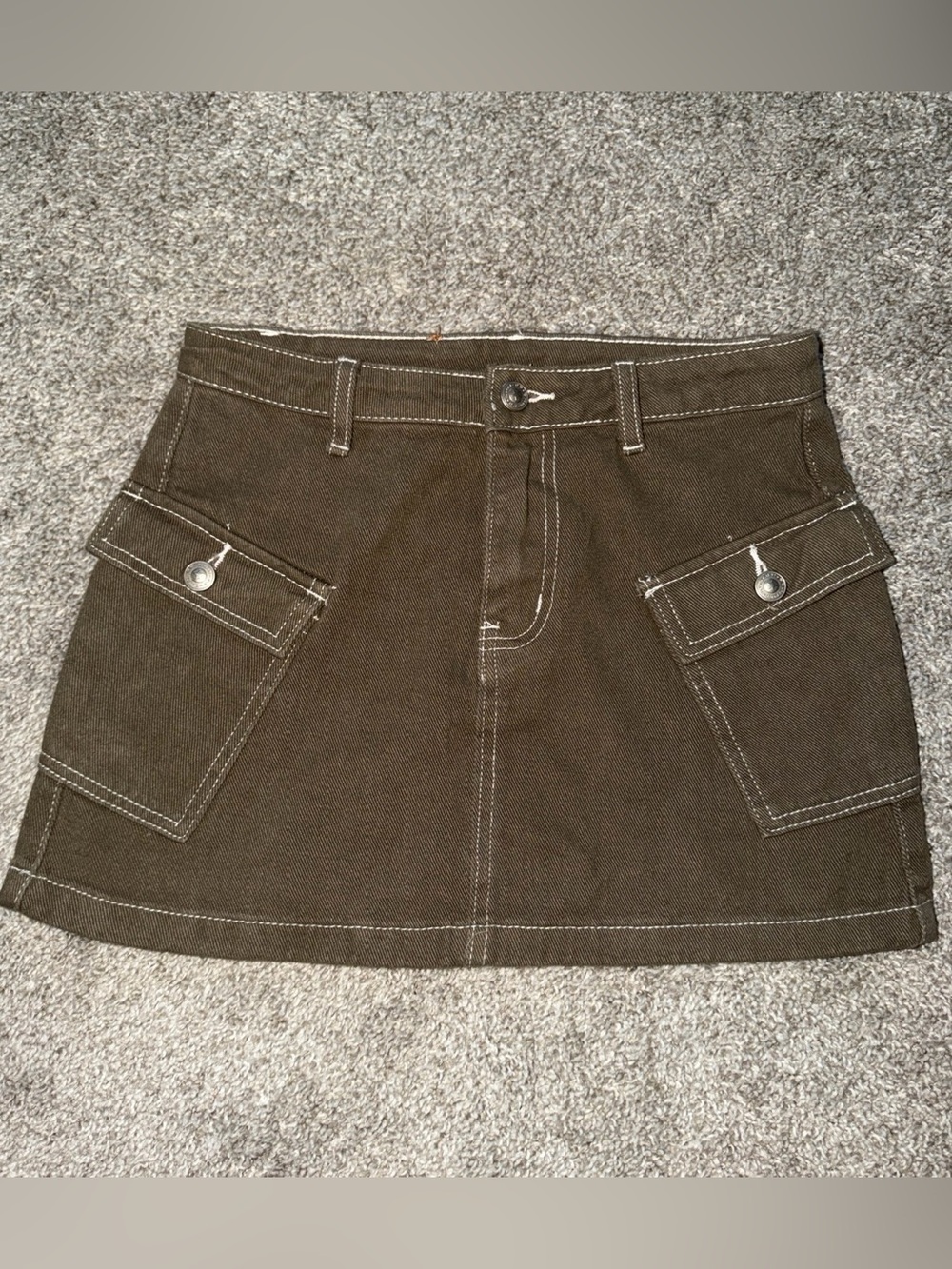 Princess Polly Green Cargo Mini Skirt
